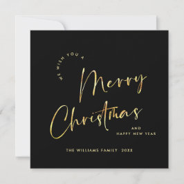 Elegant Minimalistisch frohe Weihnachtsgrüße Gold Feiertagskarte