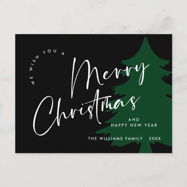 Elegant Minimalistisch frohe Weihnachtsgrüße Postkarte (Vorderseite)