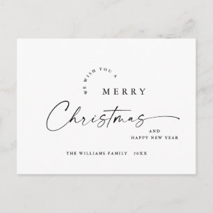 Elegant Minimalistisch frohe Weihnachtsgrüße Postkarte