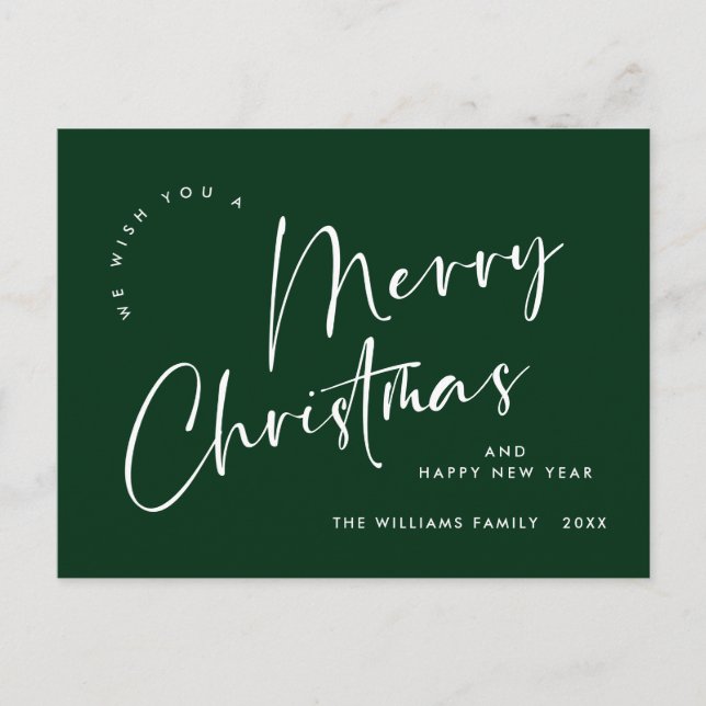 Elegant Minimalistisch frohe Weihnachtsgrüße Postkarte (Vorderseite)