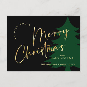 Elegant Minimalistisch frohe Weihnachtsgrüße Postkarte