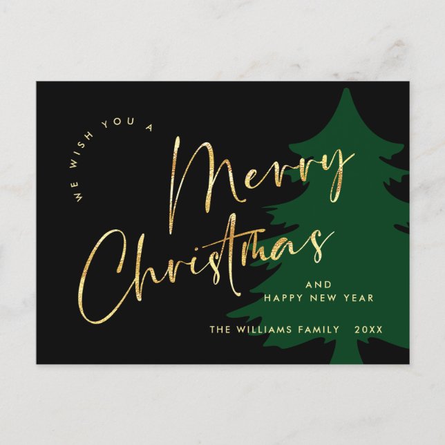 Elegant Minimalistisch frohe Weihnachtsgrüße Postkarte (Vorderseite)