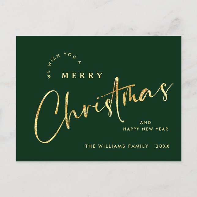 Elegant Minimalistisch frohe Weihnachtsgrüße Postkarte (Vorderseite)