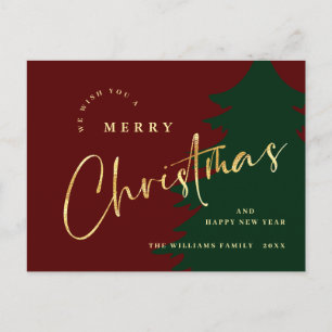 Elegant Minimalistisch frohe Weihnachtsgrüße Postkarte