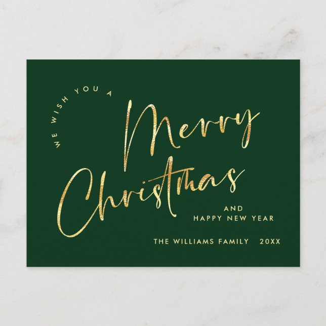 Elegant Minimalistisch frohe Weihnachtsgrüße Postkarte (Vorderseite)
