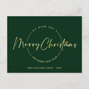 Elegant Minimalistisch frohe Weihnachtsgrüße Postkarte
