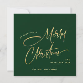 Elegant Minimalistisch Golden Merry Christmas Feiertagskarte