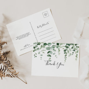 Elegant Minimalistisch Green Eucalyptus Vielen Dan Postkarte