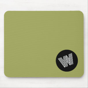 Elegant Minimalistisch grün, schwarz und weiß Mousepad