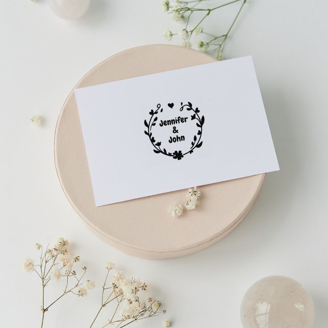 Elegant Minimalistisch Laurel Wedding Gummistempel (Von Creator hochgeladen)