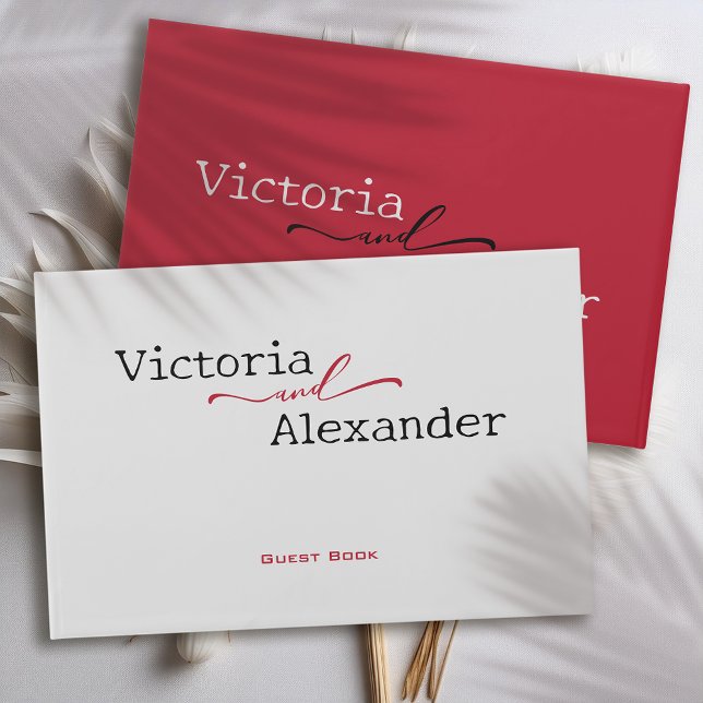 Elegant Minimalistisch mit einer Hochzeit mit rote Gästebuch (Von Creator hochgeladen)