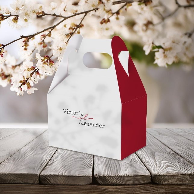 Elegant Minimalistisch mit einer Hochzeit mit rote Geschenkschachtel (Von Creator hochgeladen)