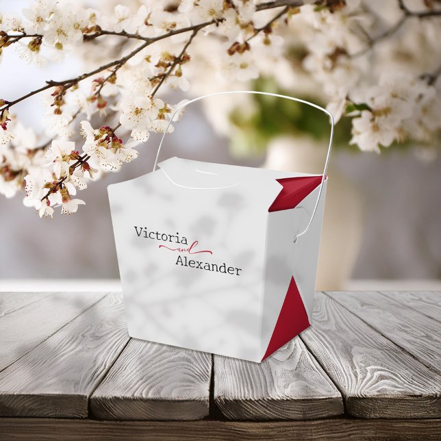 Elegant Minimalistisch mit einer Hochzeit mit rote Geschenkschachtel (Von Creator hochgeladen)