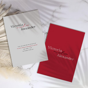 Elegant Minimalistisch mit einer Hochzeit mit rote Save The Date