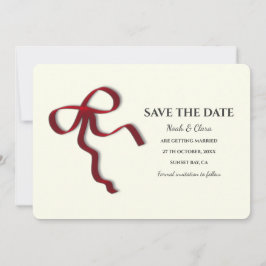 Elegant Minimalistisch mit Red Bow - Einfach klass Save The Date