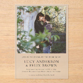 Elegant Minimalistisch | Moderne Foto Hochzeit Acryleinladungen