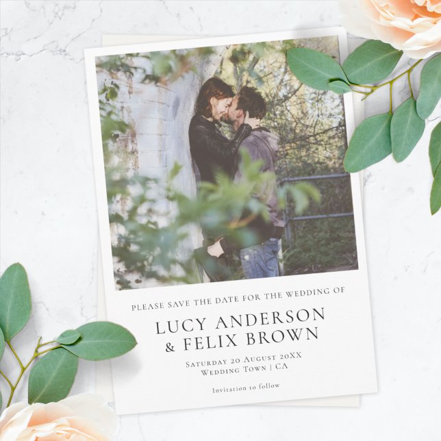 Elegant Minimalistisch | Moderne Foto Hochzeit Save The Date (Von Creator hochgeladen)
