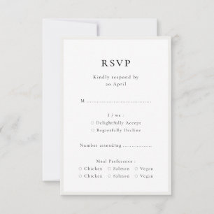 Elegant Minimalistisch   Moderne schicke einfache  RSVP Karte