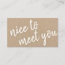 Elegant Minimalistisch Nice to Meet You Greeting K