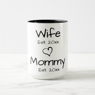 Elegant minimalistisch personalisieren Ehefrau und Tasse