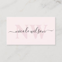 Elegant minimalistisch rosa Monogrammname 