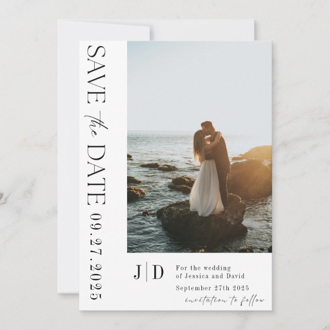 Elegant Minimalistisch Save the Date modern und st (Vorderseite)