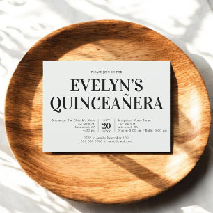 Elegant Minimalistisch Simple Quinceanera Green Einladung