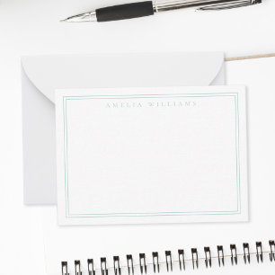 Elegant Minimalistisch türkisfarben Zwei Grenzen Mitteilungskarte