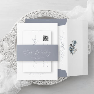Elegant Minimalistisch "Unsere Hochzeit" Einladungsbanderole