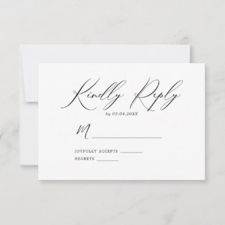 Elegant Minimalistisch Wedding Kindly Antwort