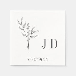 Elegant Minimalistisch Wedding Napkin | Benutzerde Serviette