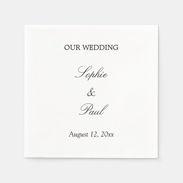 Elegant Minimalistisch Wedding Napkins Serviette (Vorderseite)