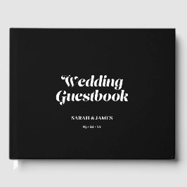 Elegant Minimalistische kalligraphische Schwarze H Gästebuch