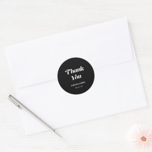 Elegant Minimalistische kalligraphische Schwarze H Runder Aufkleber