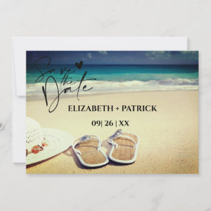 Elegant minimalistischer, tropischer Strand Save The Date