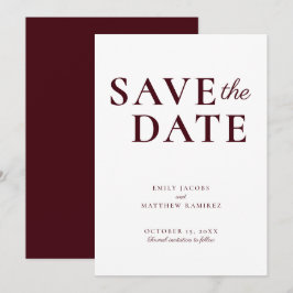 Elegant Minimalistisches traditionelles Skript Bur Save The Date