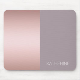 Elegant & minimum rose gold & purple color block mousepad