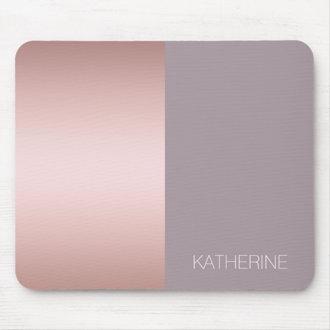 Elegant & minimum rose gold & purple color block mousepad (Vorne)