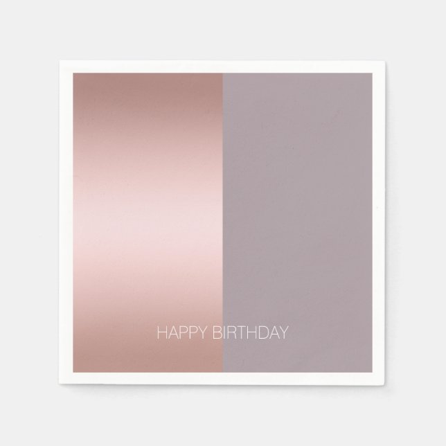 Elegant & minimum rose gold & purple color block serviette (Vorderseite)