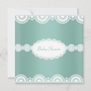 ELEGANT MINT GREEN LACE BABY DUSCHE EINLADUNG