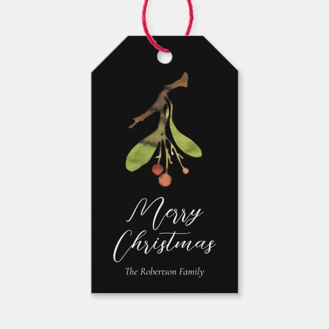 Elegant Mistletoe Christmas Geschenkanhänger (Vorderseite)