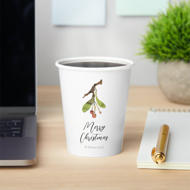 Elegant Mistletoe Christmas Pappbecher (InSitu)