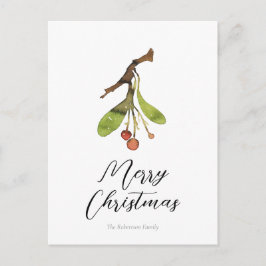 Elegant Mistletoe Christmas Postkarte