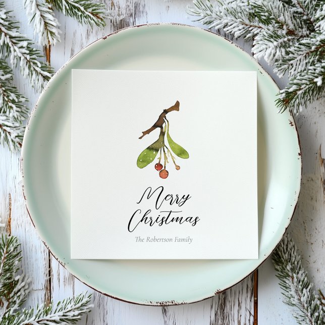 Elegant Mistletoe Christmas Serviette (Von Creator hochgeladen)