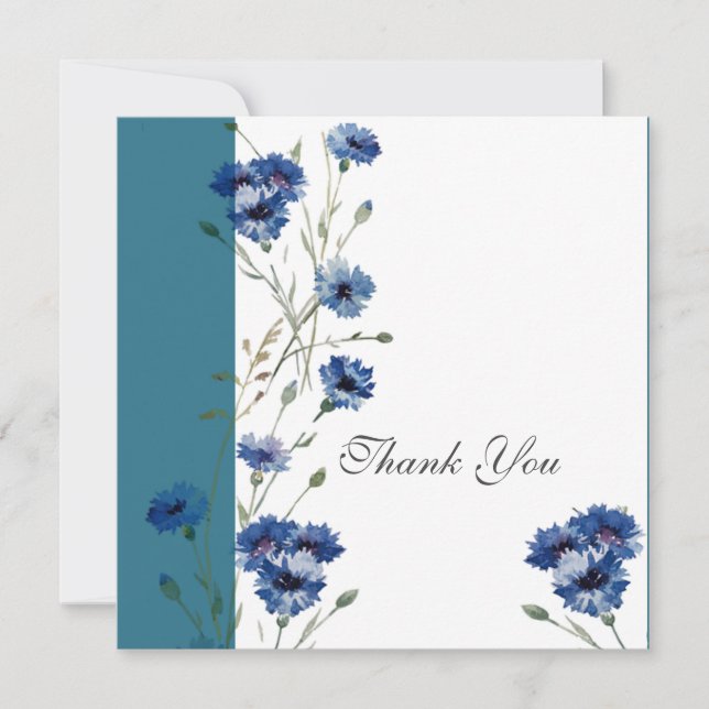 Elegant mit blauen Blumen (Vorderseite)