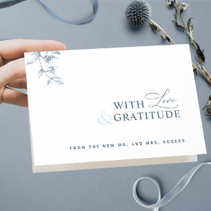 Elegant  Mit Liebe und Dankbarkeit Blau Danke