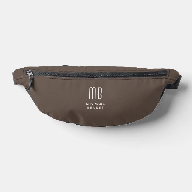 Elegant Mit Monogramm Brown Bauchtasche (Ablage )