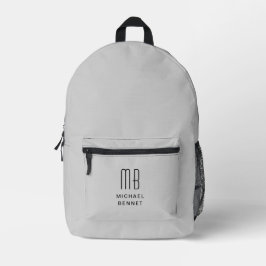 Elegant Mit Monogramm Gray Bedruckter Rucksack