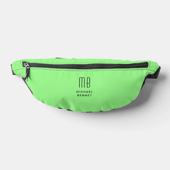 Elegant Mit Monogramm Green Bauchtasche (Ablage )