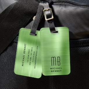 Elegant Mit Monogramm Green Gepäckanhänger